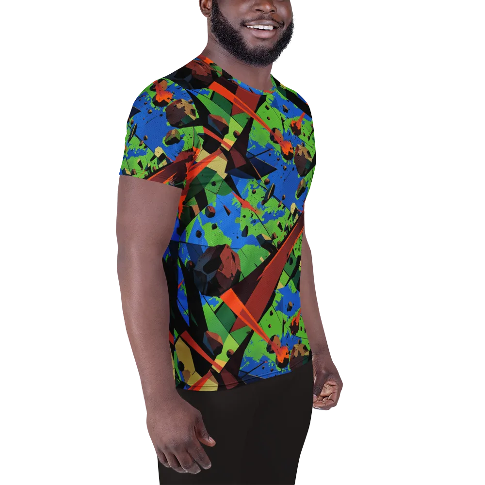 Impact Geometry on Men's Athletic T-Shirt — Right