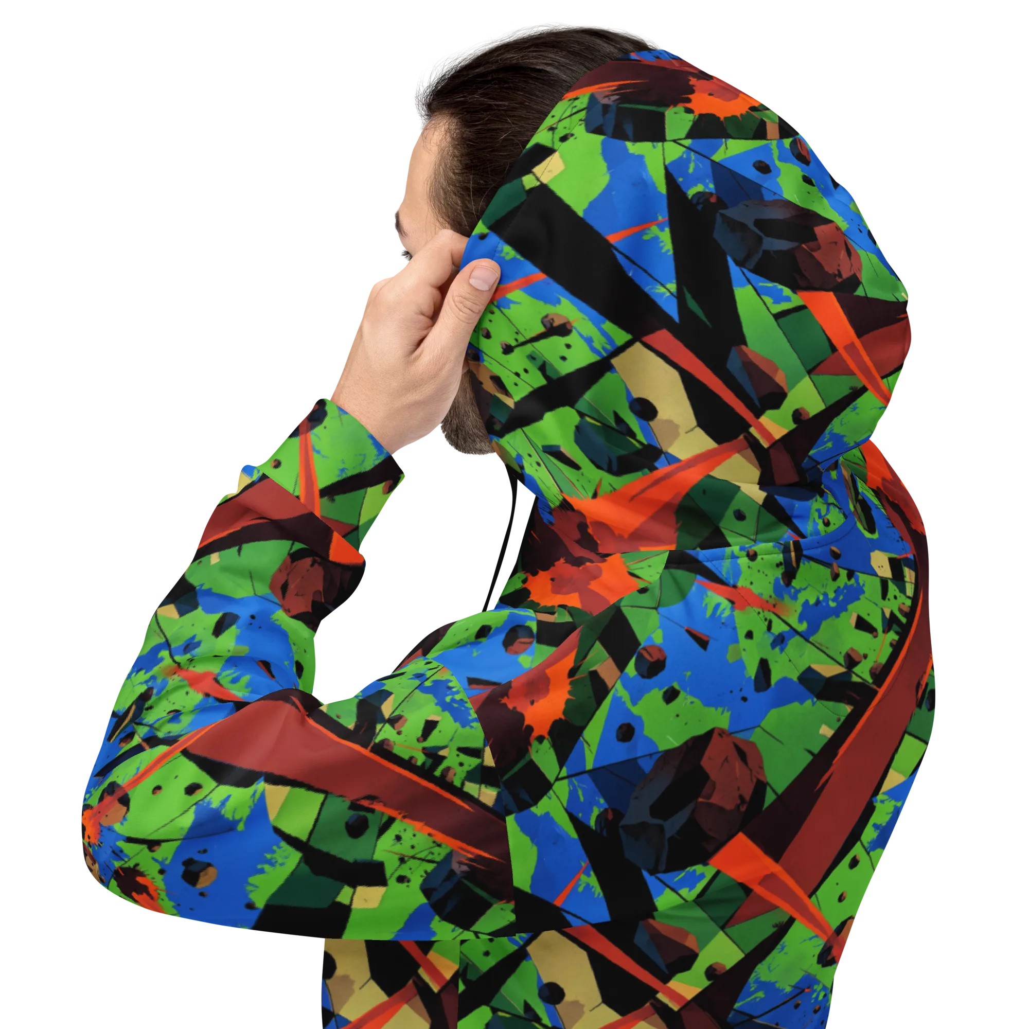 Impact Geometry on Hoodie — Back