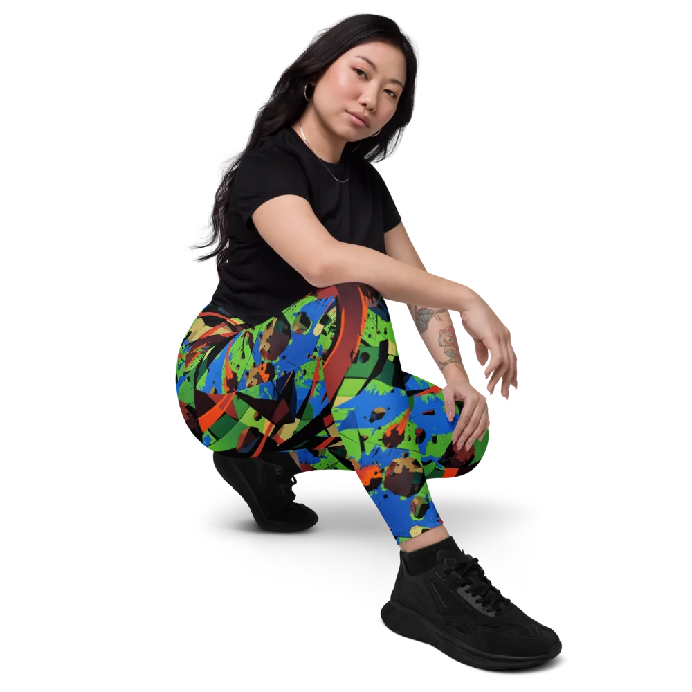 Impact Geometry on Leggings with Pockets — Right Front