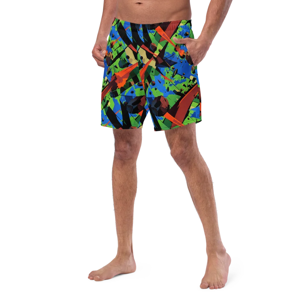 Impact Geometry on Swim Trunks — Left Front