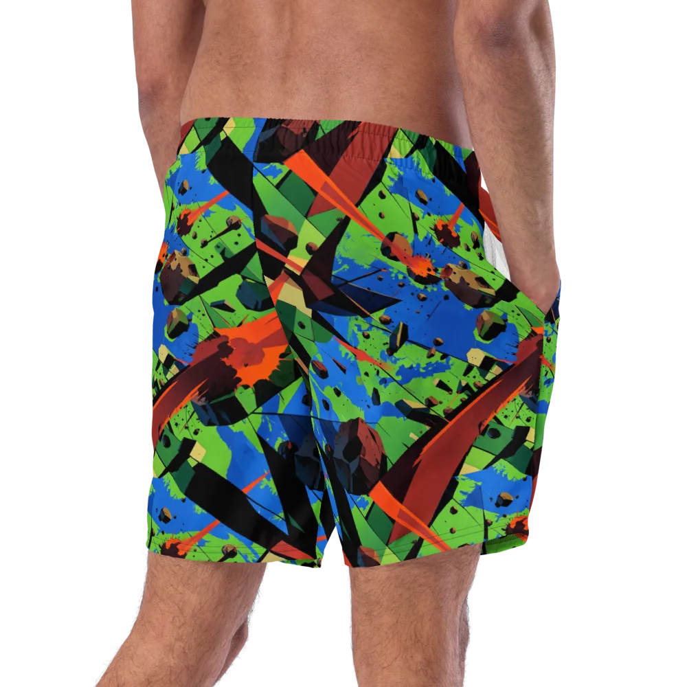 Impact Geometry on Swim Trunks — Right Back
