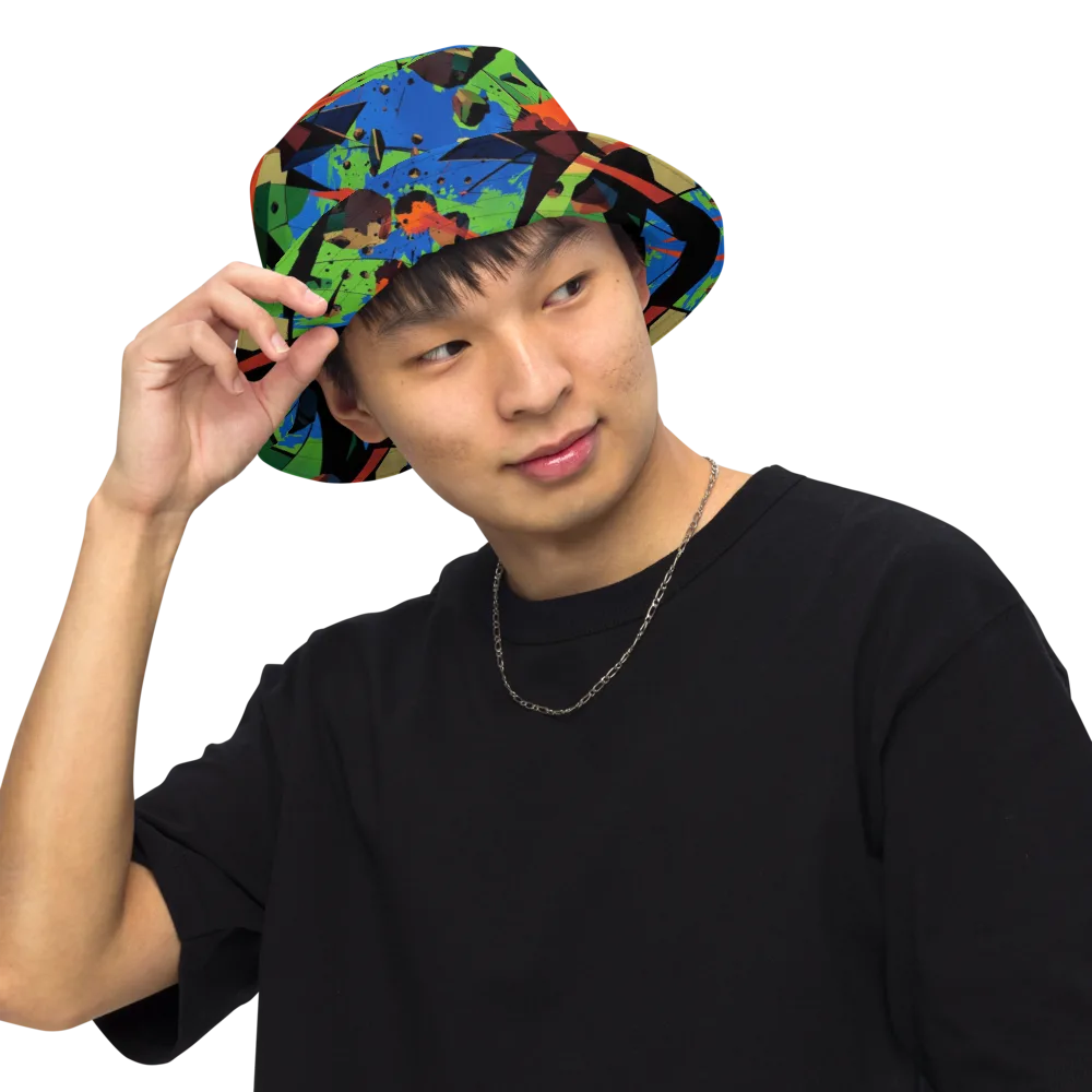 Impact Geometry on Reversible Bucket Hat — Front Inside