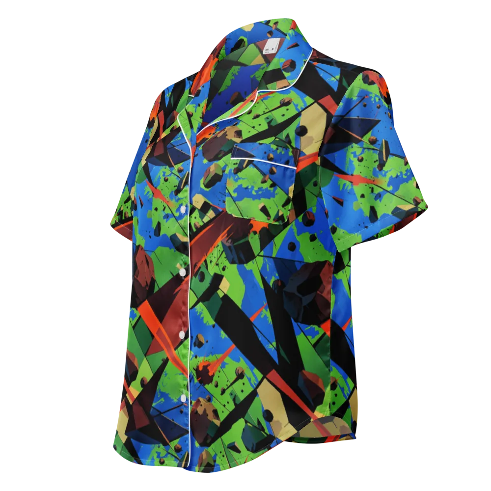Impact Geometry on Women's Short Sleeve Pajama Top — Left Front