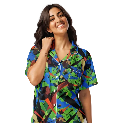 Impact Geometry on a Women's Short Sleeve Pajama Top