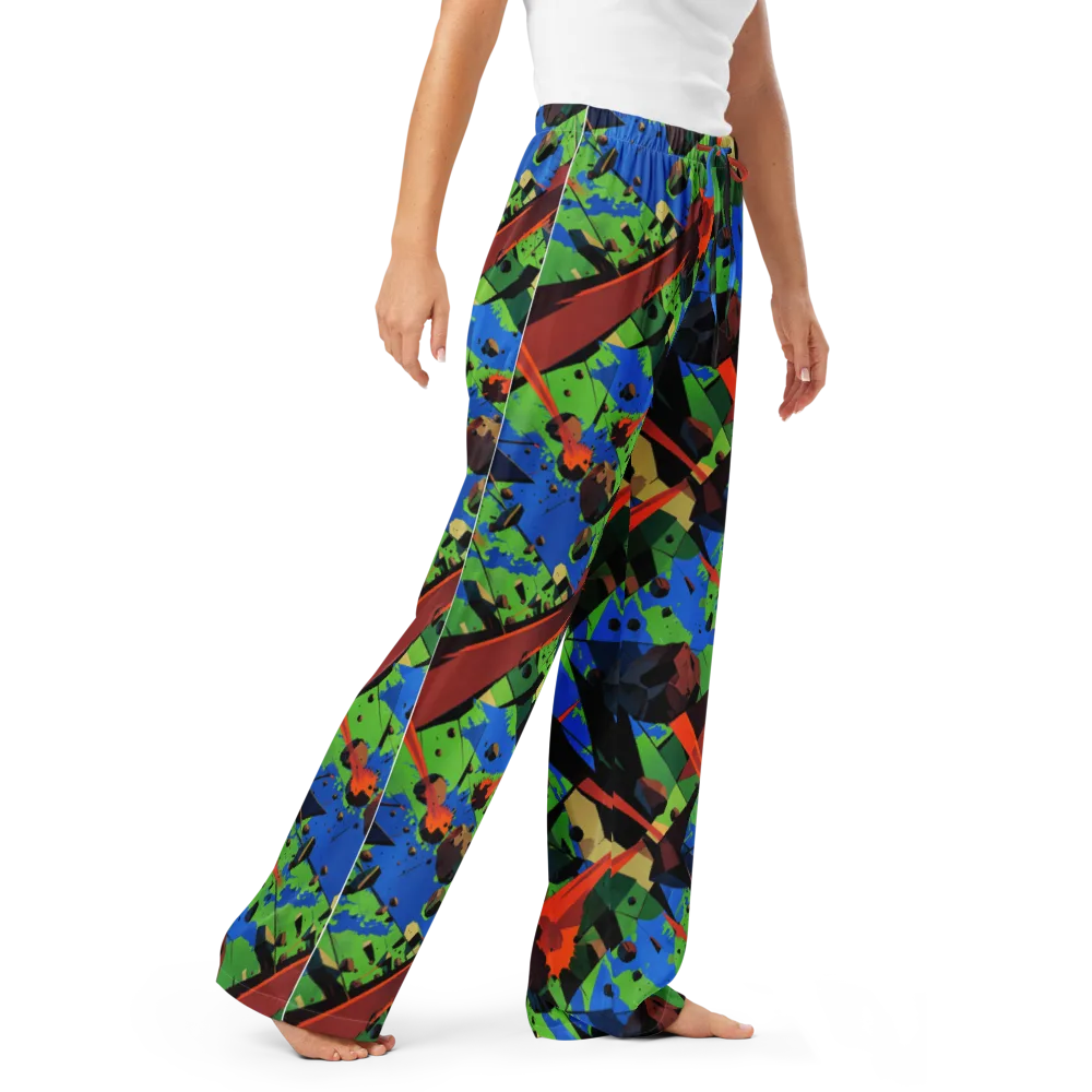 Impact Geometry on Women's Pajama Pants — Right Front
