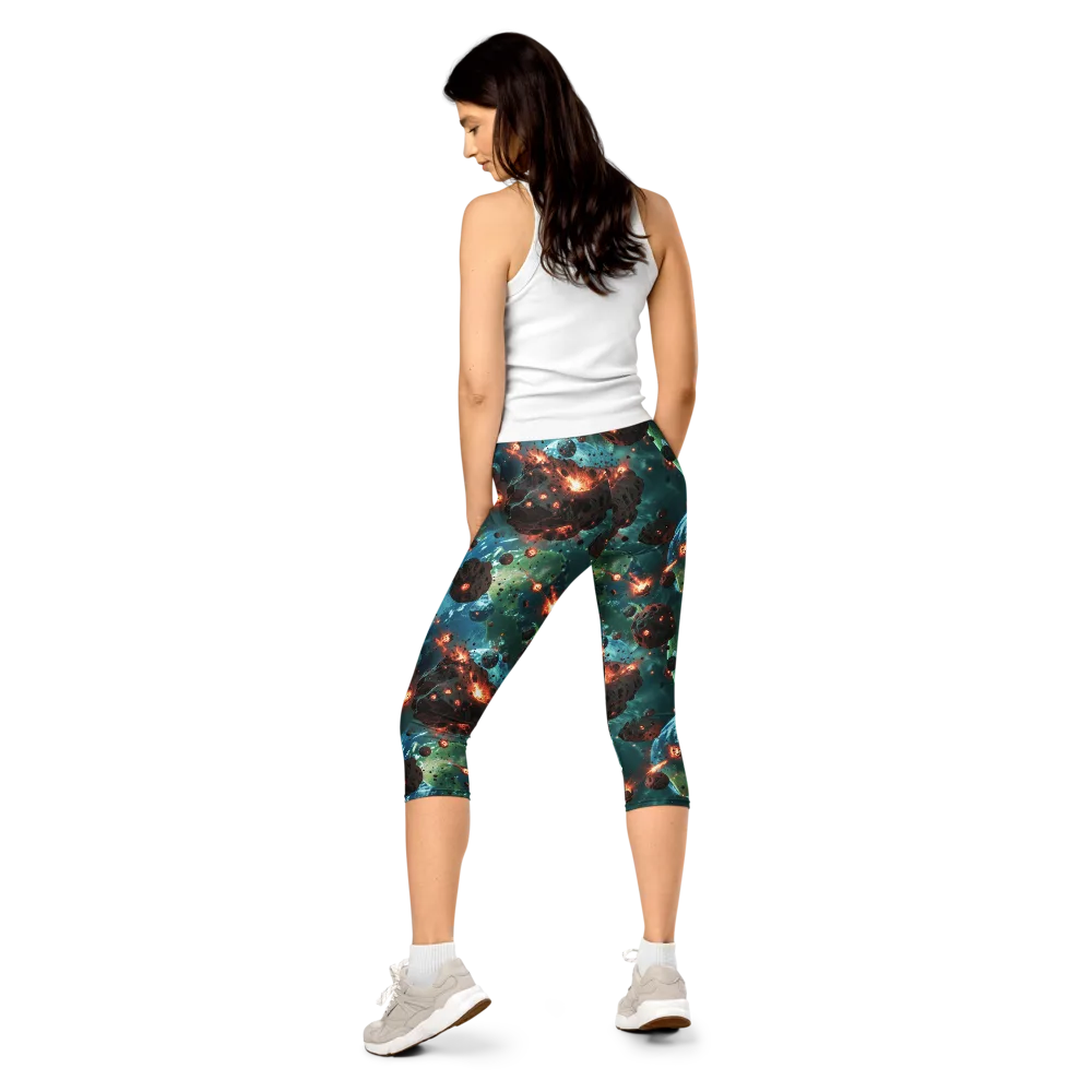 Magma Meridian on Capri Leggings — Back