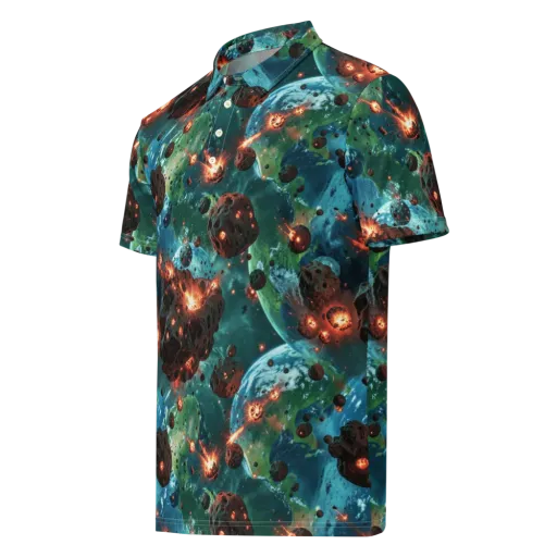 Magma Meridian on a Men's Slim Fit Polo Shirt