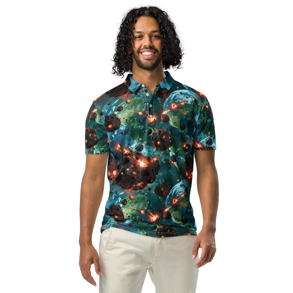 Magma Meridian on Men's Slim Fit Polo Shirt — Front