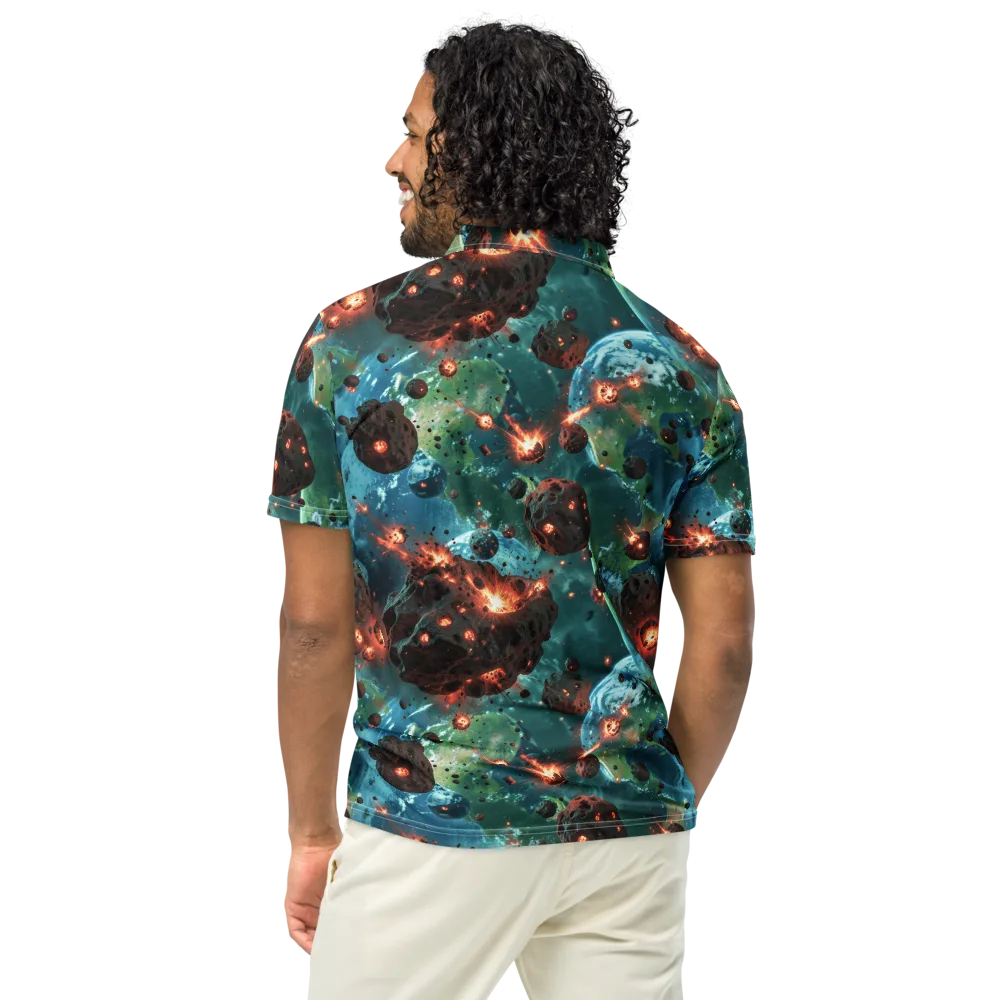 Magma Meridian on Men's Slim Fit Polo Shirt — Back