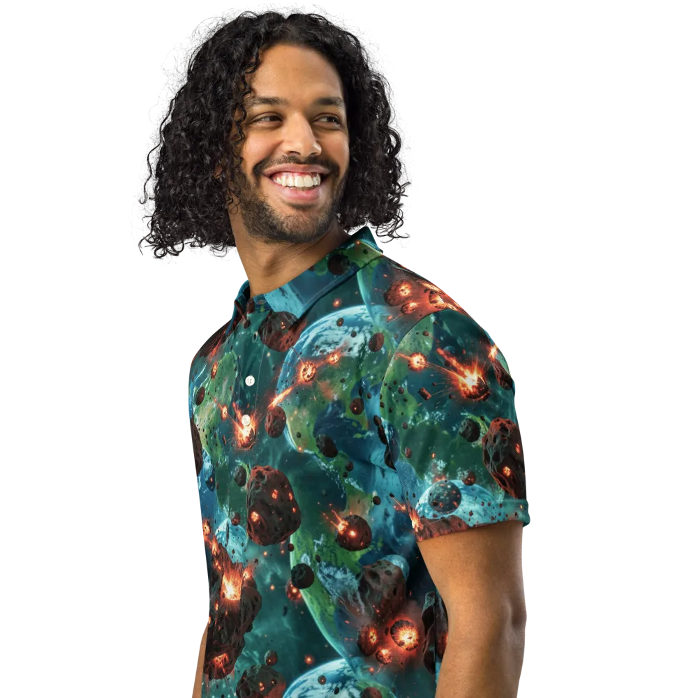 Magma Meridian on Men's Slim Fit Polo Shirt — Left Front
