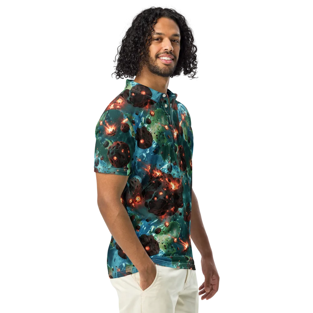 Magma Meridian on Men's Slim Fit Polo Shirt — Right Front