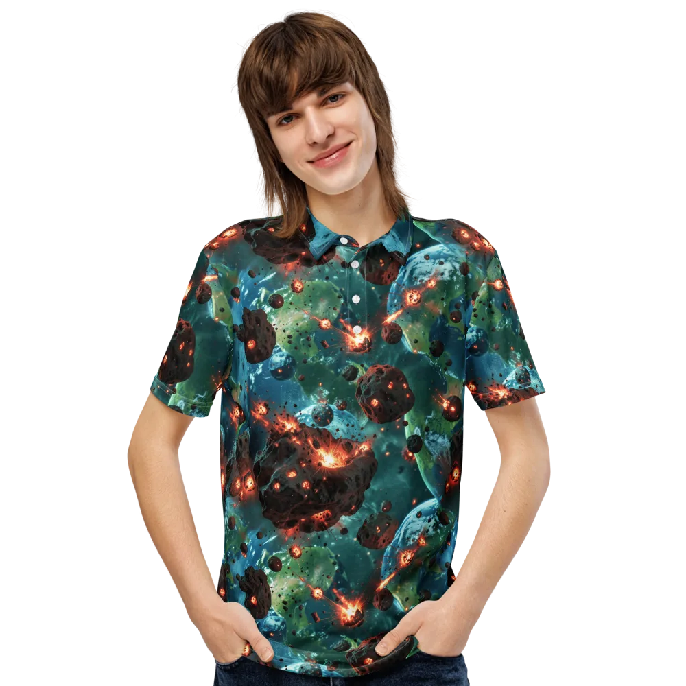 Magma Meridian on Men's Slim Fit Polo Shirt — Front