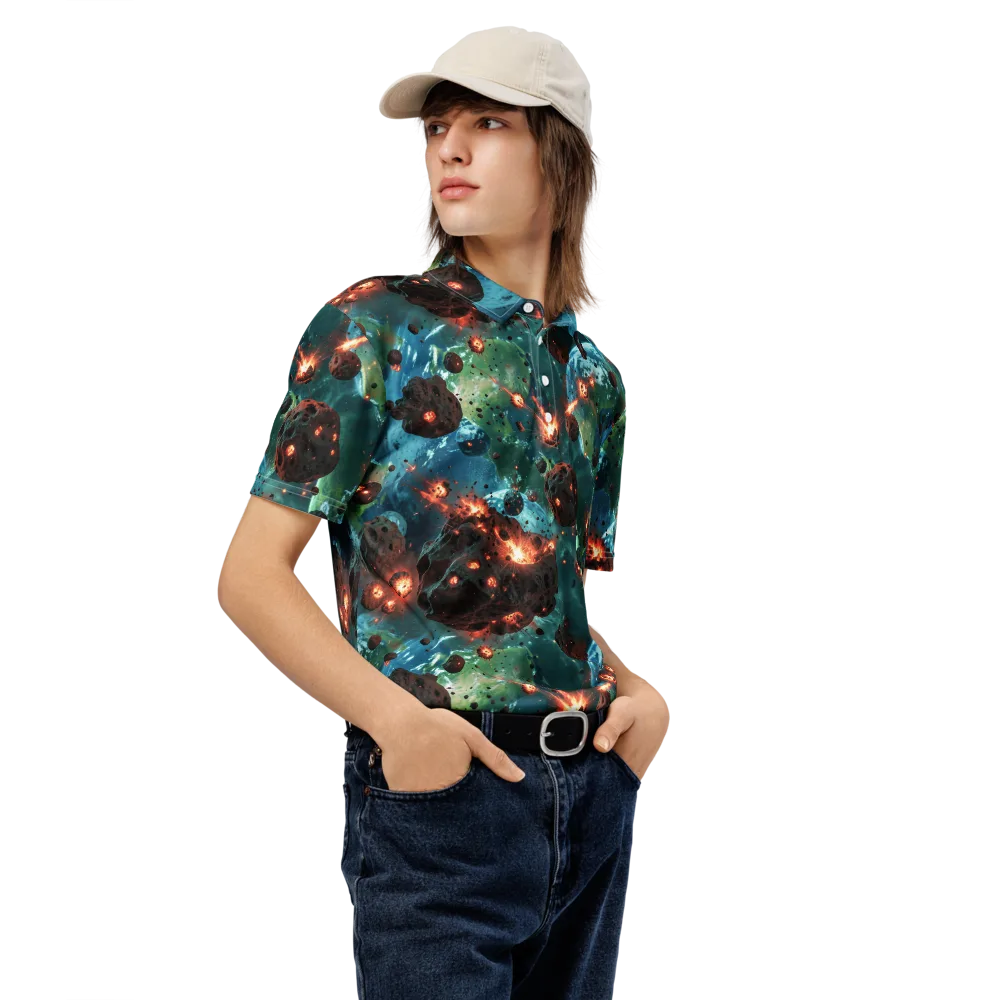Magma Meridian on Men's Slim Fit Polo Shirt — Right Front