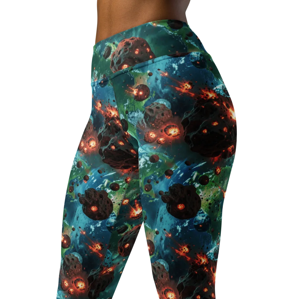 Magma Meridian on Yoga Leggings — Left Front