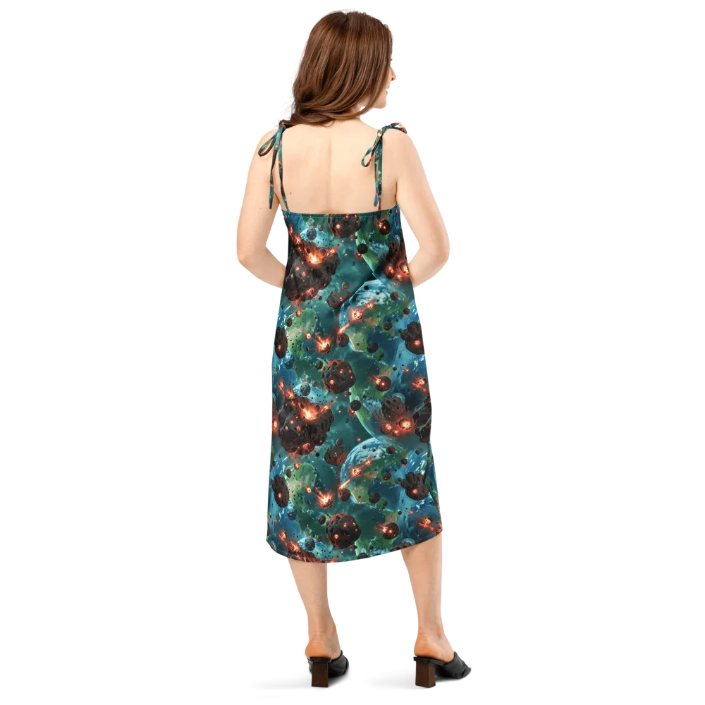 Magma Meridian on Slip Dress — Back