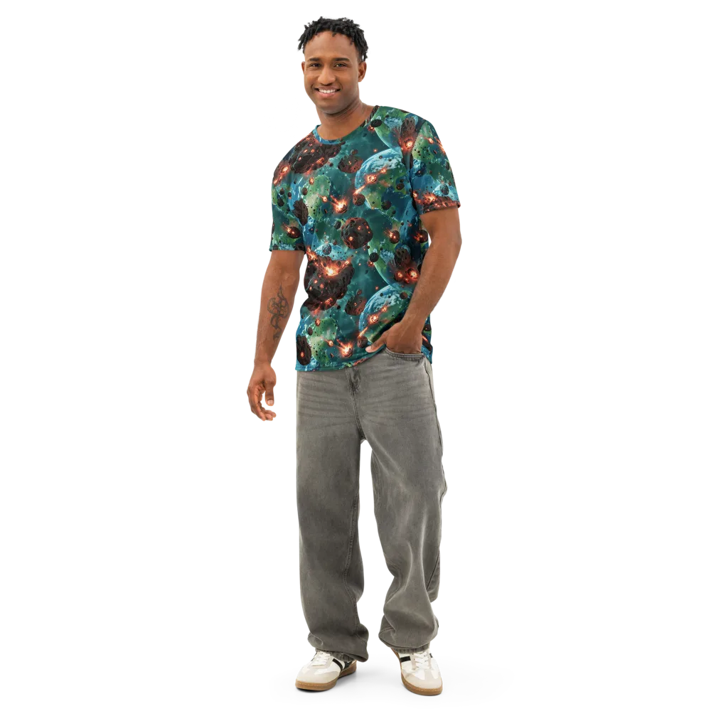 Magma Meridian on Men's Cotton Crew Neck T-Shirt — Front