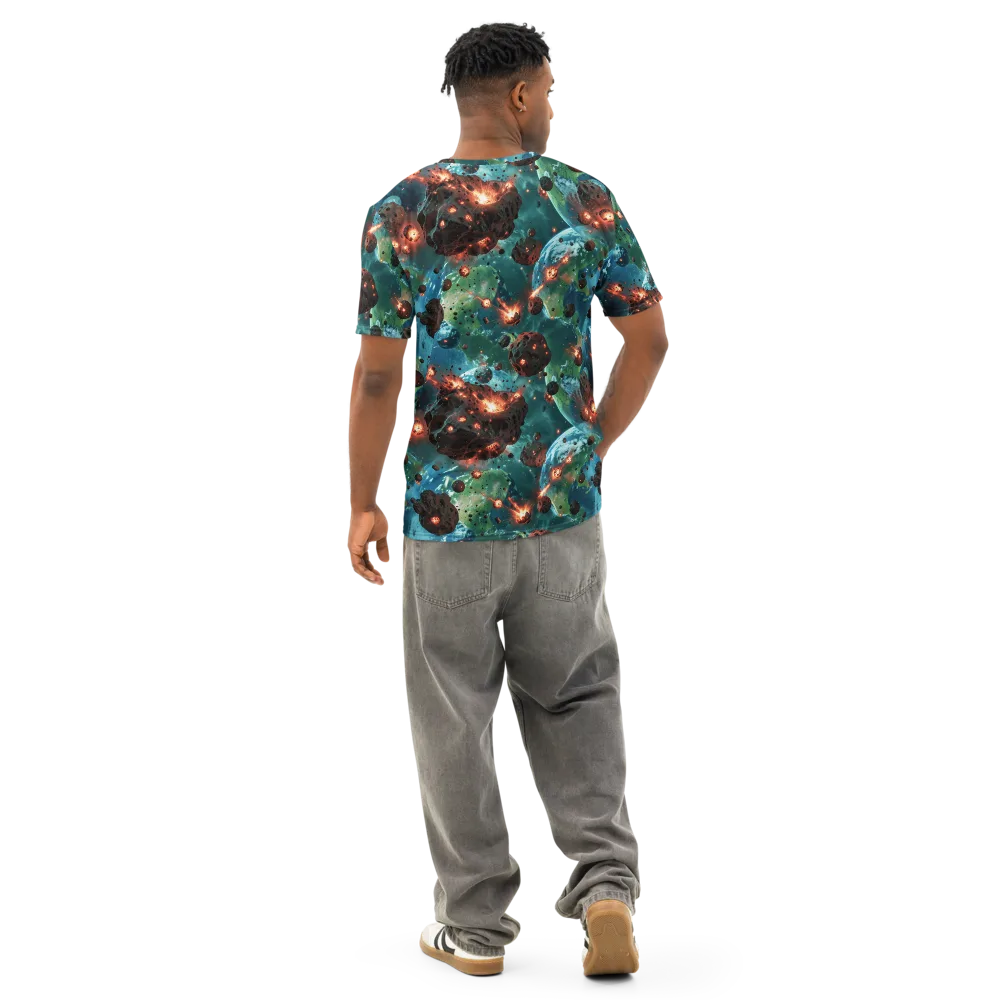 Magma Meridian on Men's Cotton Crew Neck T-Shirt — Back