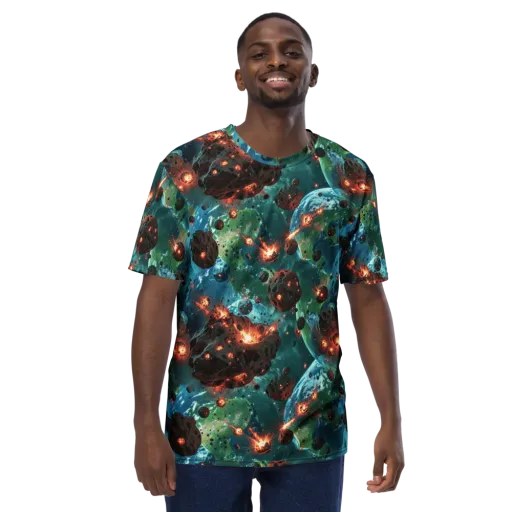 Magma Meridian on a Men's Crew Neck T-Shirt