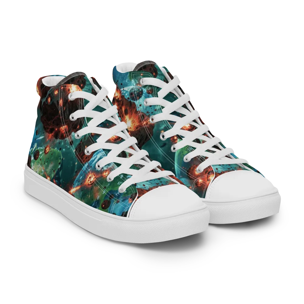 Magma Meridian on Men's High Top Canvas Shoes — Right Front
