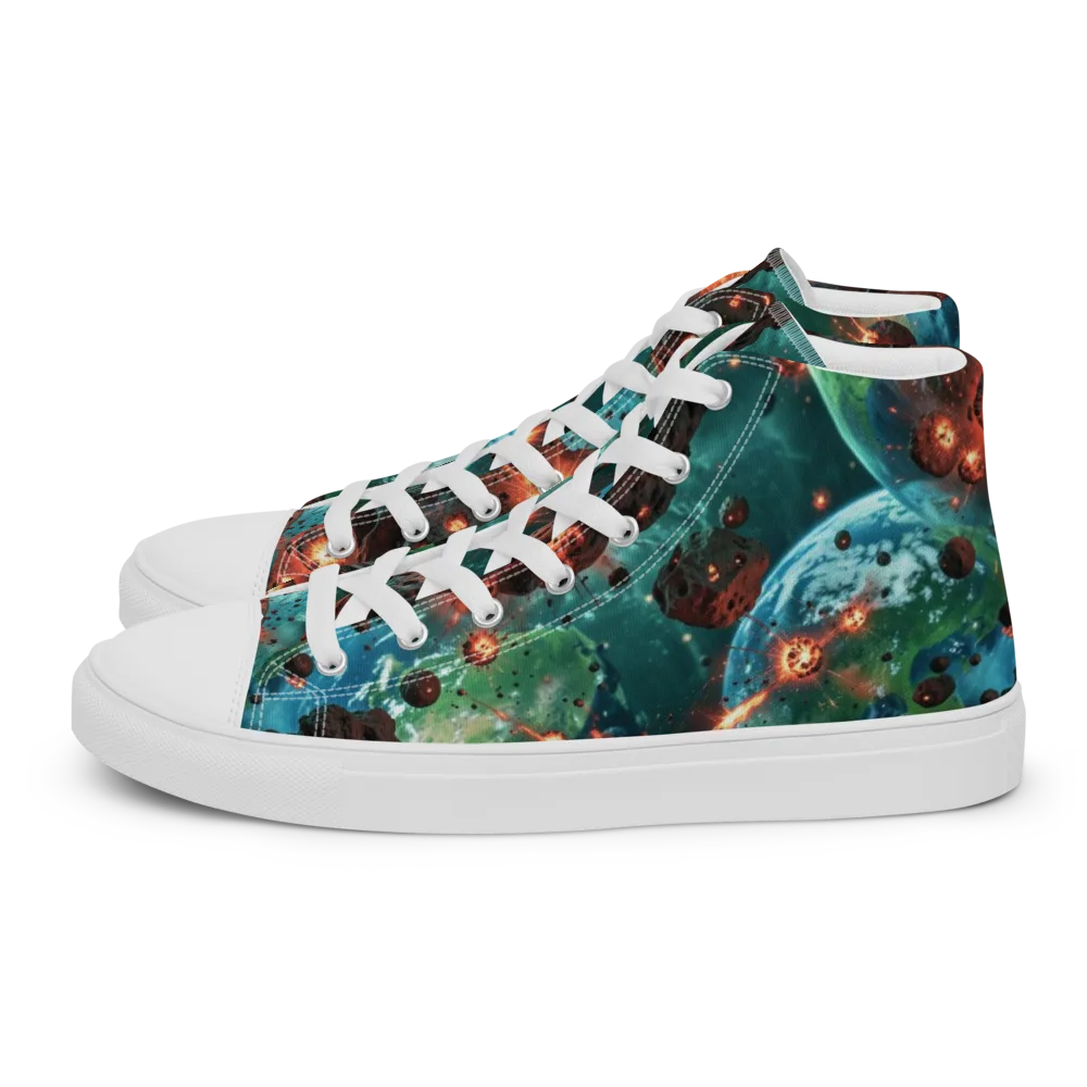 Magma Meridian on Men's High Top Canvas Shoes — Left