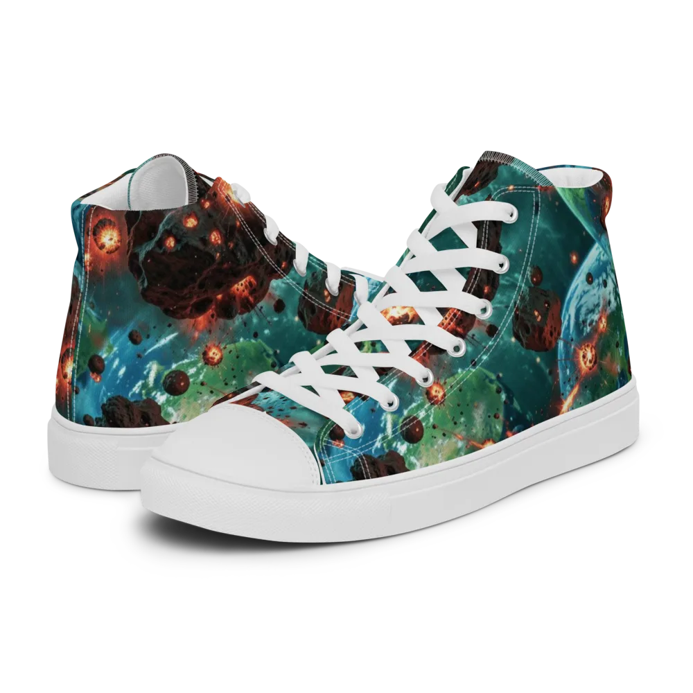 Magma Meridian on Men's High Top Canvas Shoes — Left