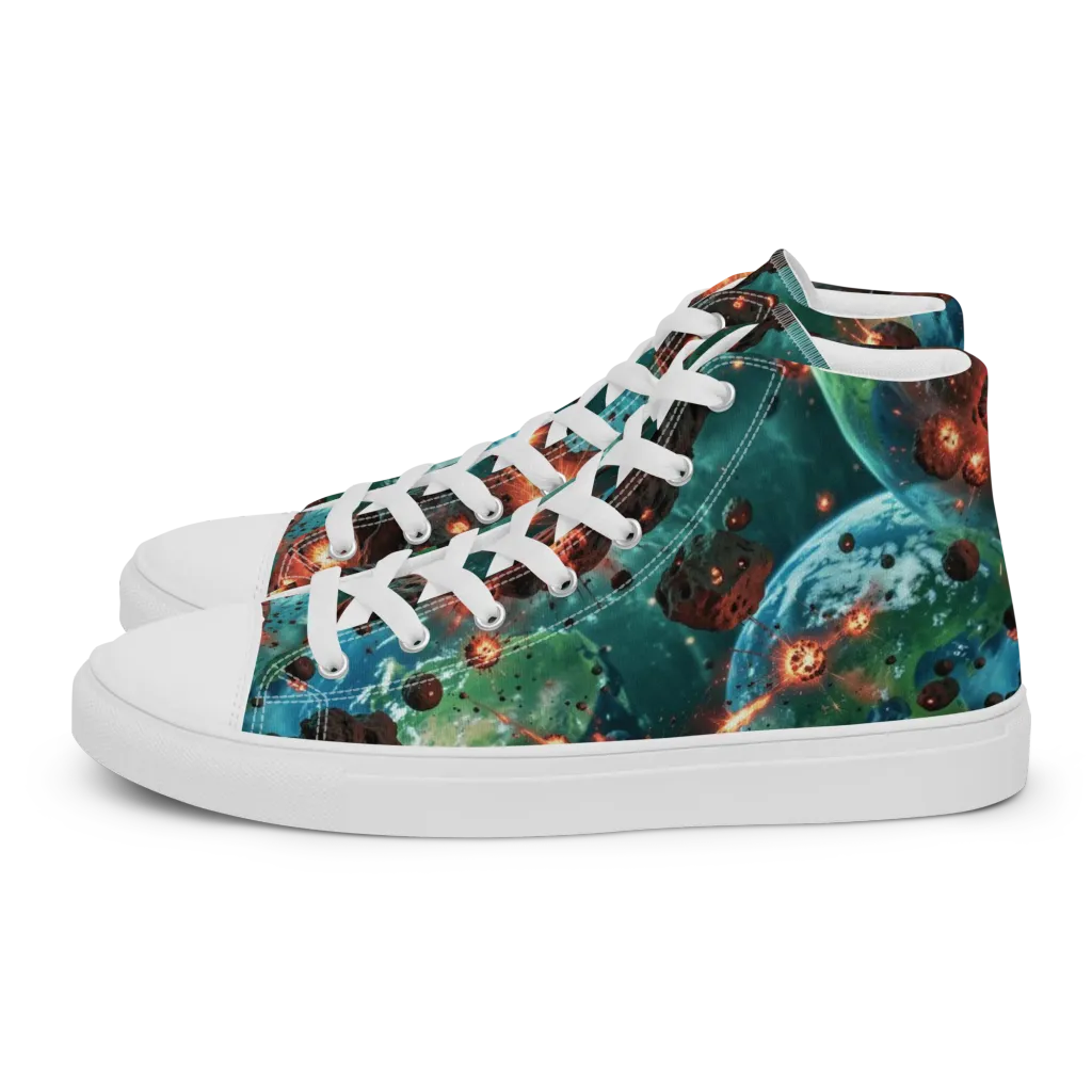 Magma Meridian on Women's High Top Canvas Shoes — Left