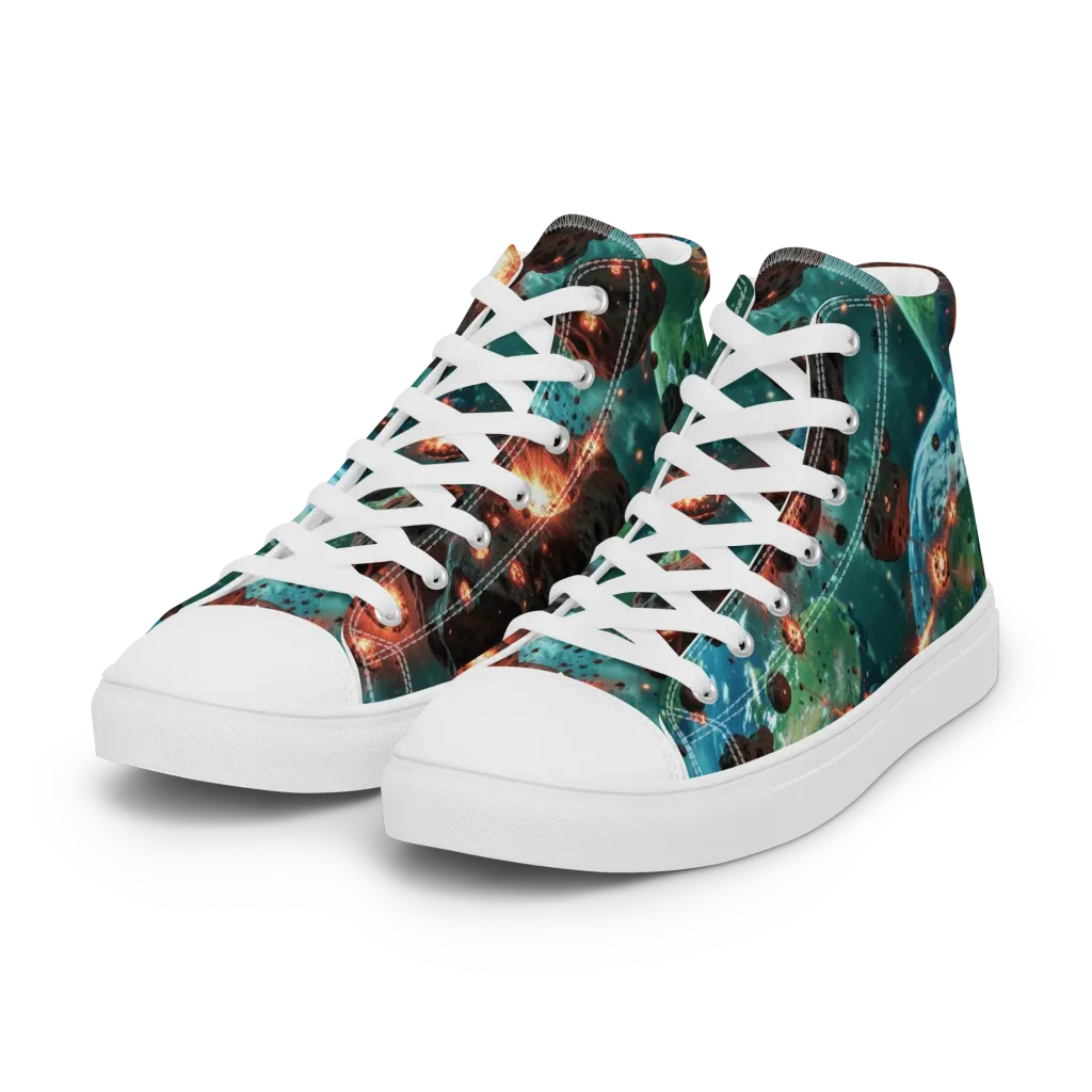 Magma Meridian on Women's High Top Canvas Shoes — Left Front