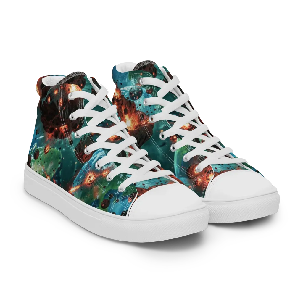Magma Meridian on Women's High Top Canvas Shoes — Right Front