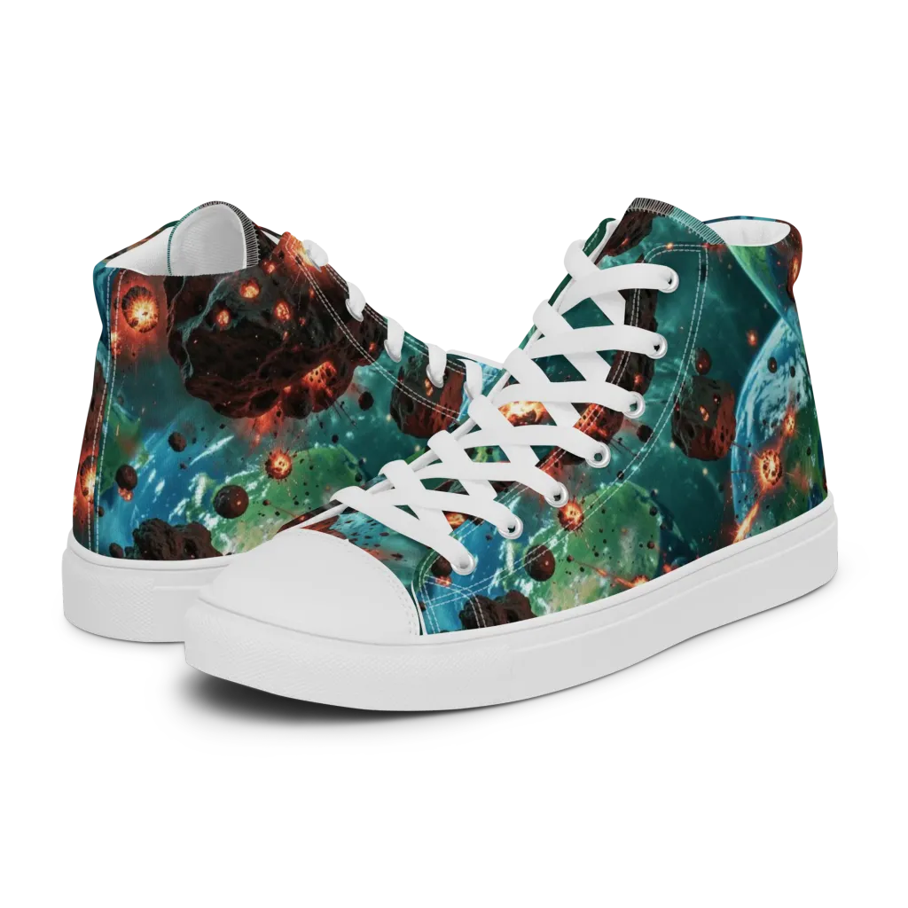 Magma Meridian on Women's High Top Canvas Shoes — Left