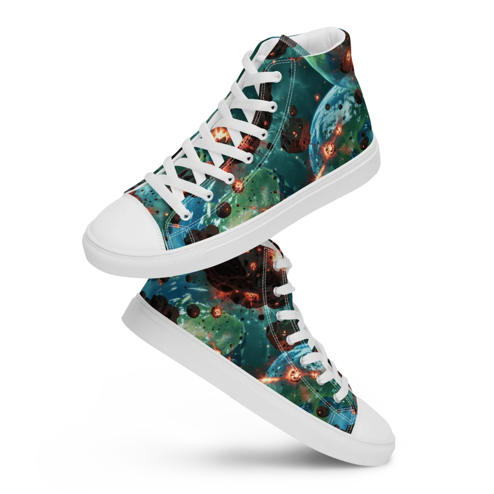 Magma Meridian on Women's High Top Canvas Shoes — Front