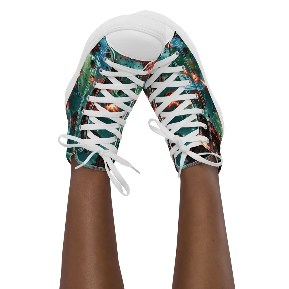Magma Meridian on Women's High Top Canvas Shoes — Front