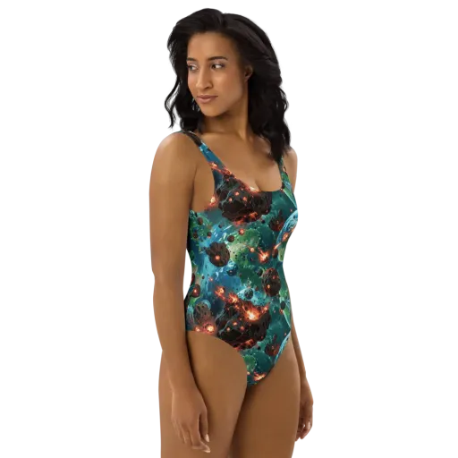 Magma Meridian on a One-Piece Swimsuit