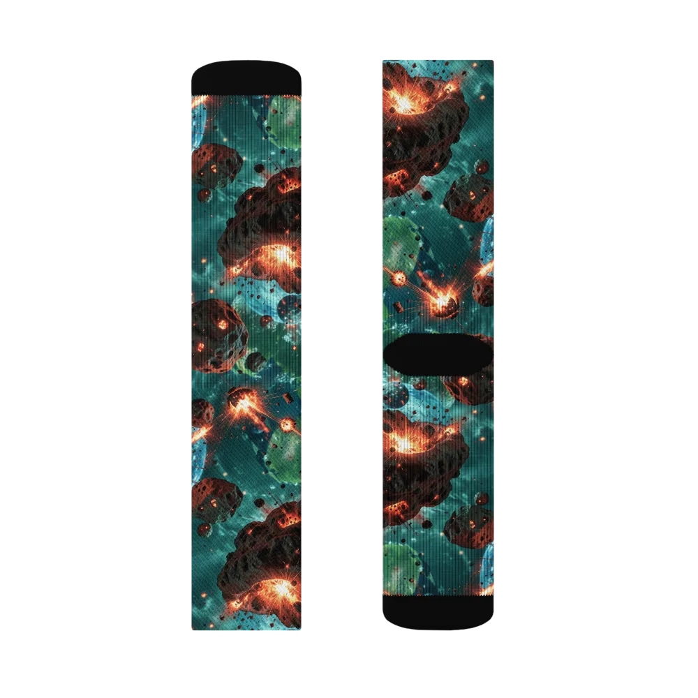 Magma Meridian on Socks — Left Sock