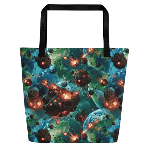 Magma Meridian on a Large Tote Bag W/ Pocket