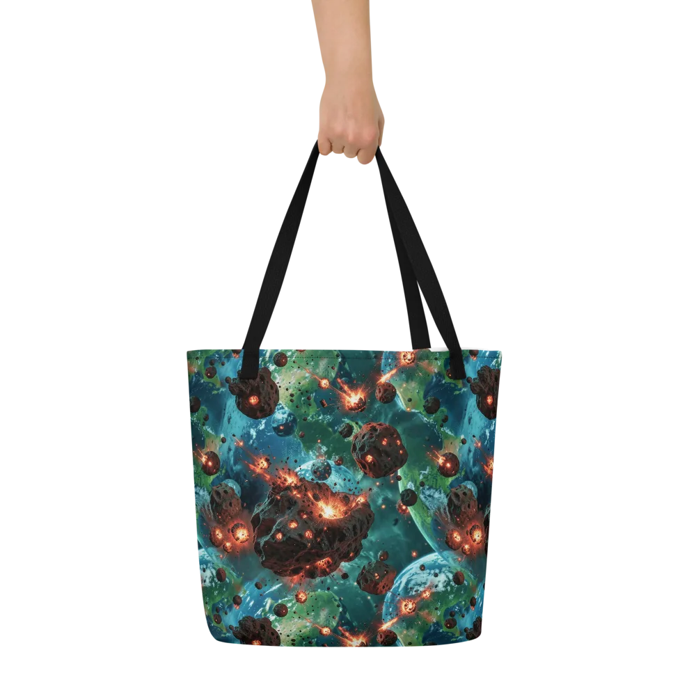 Magma Meridian on Large Tote Bag W/ Pocket — Front
