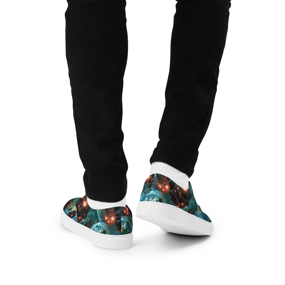 Magma Meridian on Men's Lace-Up Canvas Shoes — Back