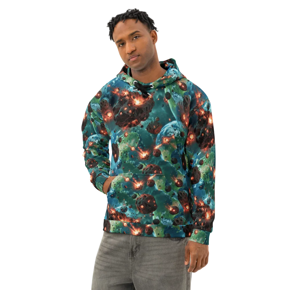 Magma Meridian on Cotton Hoodie — Left Front