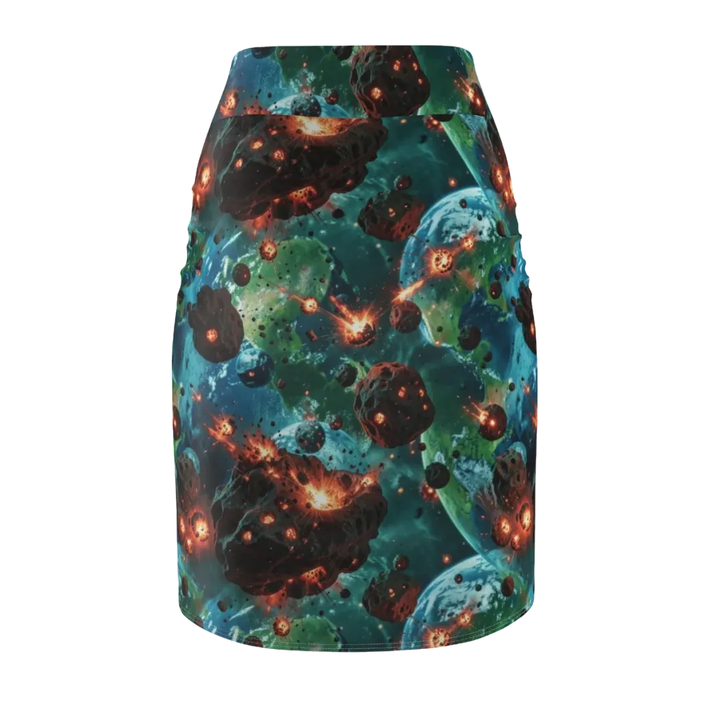 Magma Meridian on Pencil Skirt — Back