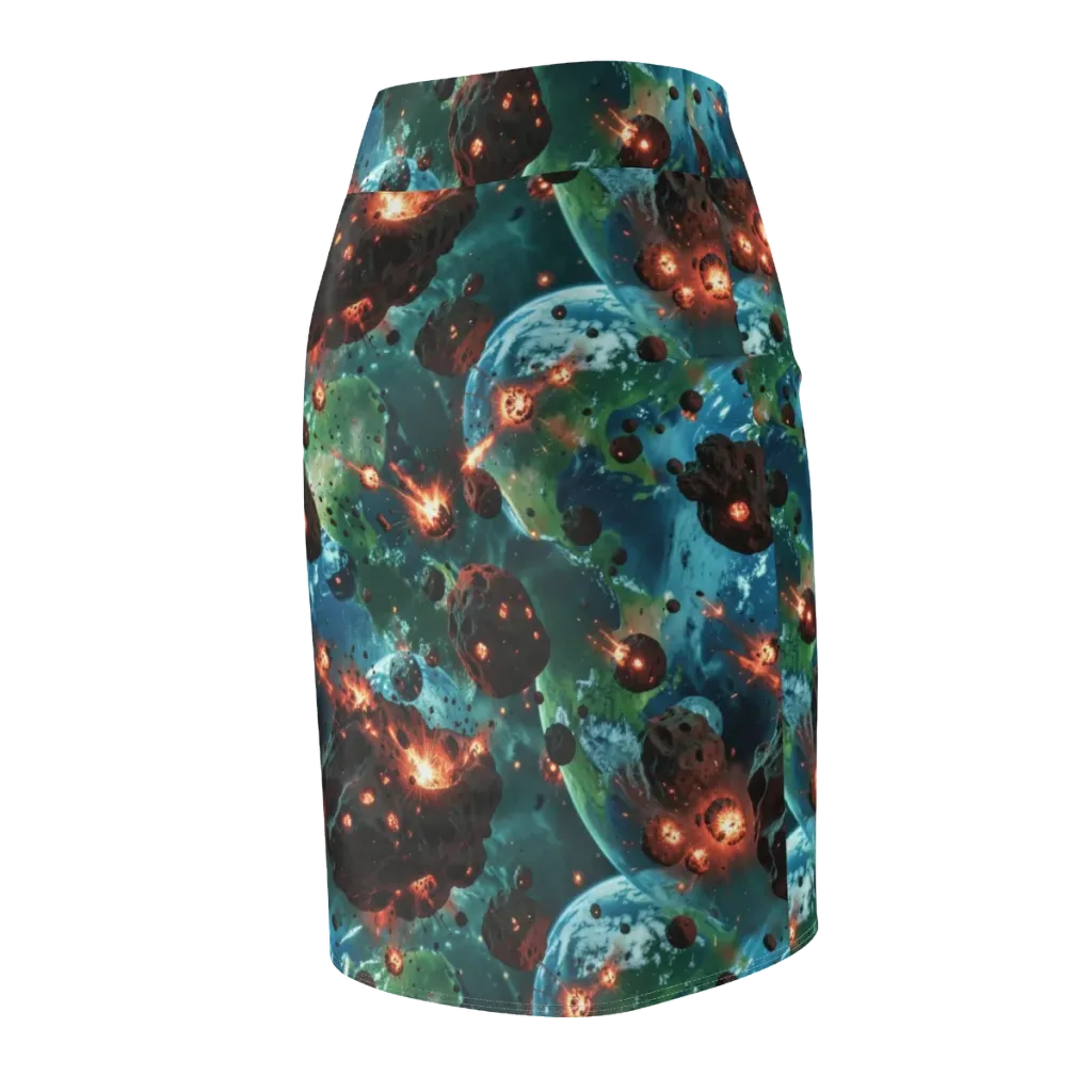 Magma Meridian on Pencil Skirt — Back Side
