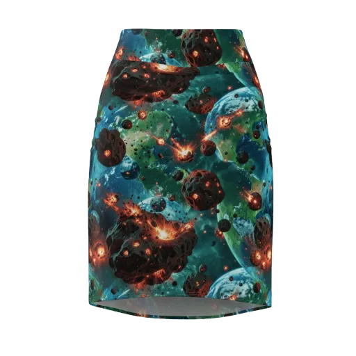 Magma Meridian on a Pencil Skirt