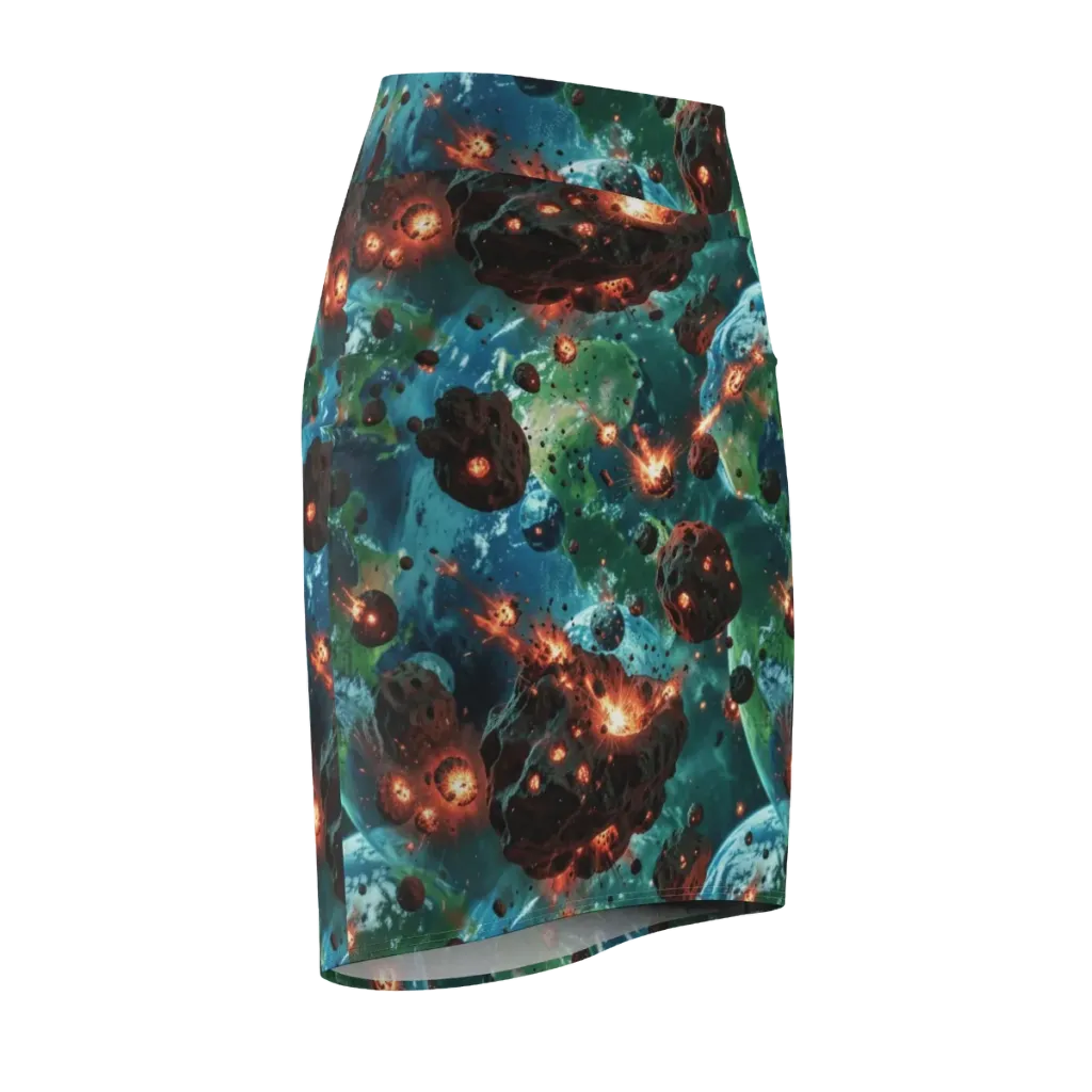 Magma Meridian on Pencil Skirt — Front Side