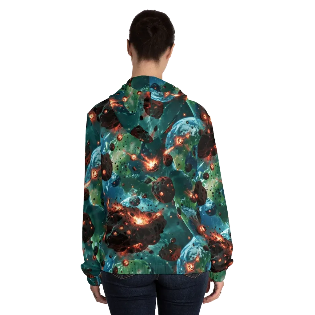 Magma Meridian on Women's Full-Zip Hoodie — Back On Person