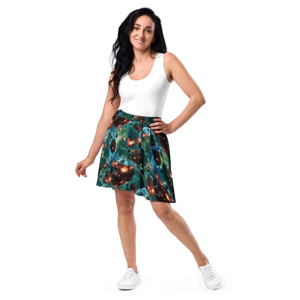 Magma Meridian on Skater Skirt — Front