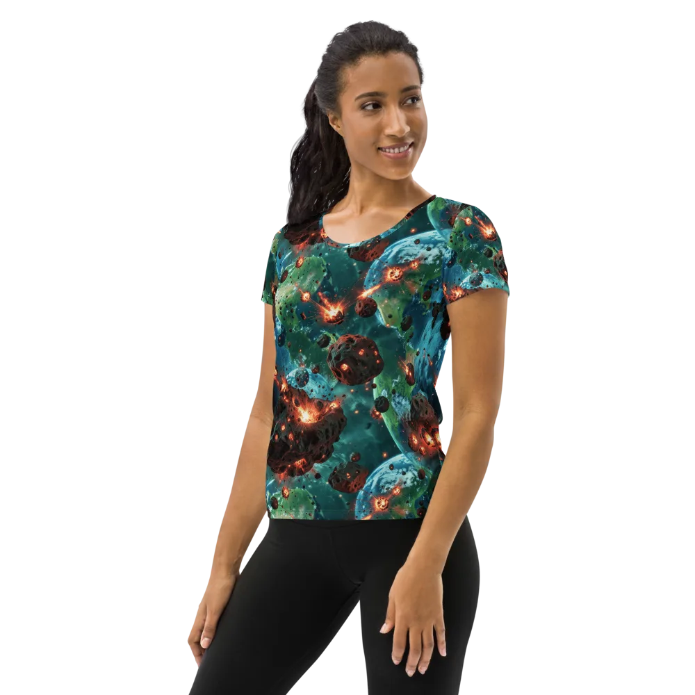 Magma Meridian on Women's Athletic T-Shirt — Left