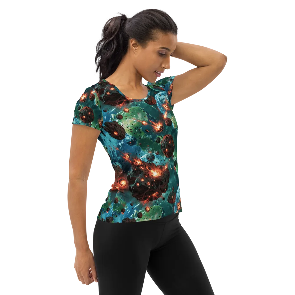 Magma Meridian on Women's Athletic T-Shirt — Right