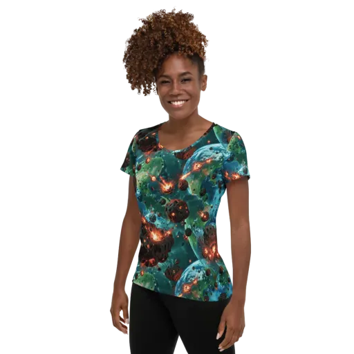 Magma Meridian on a Women's Athletic T-Shirt