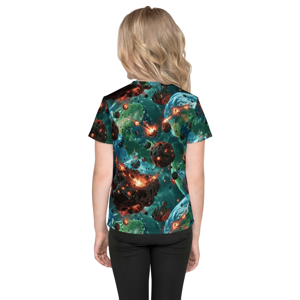 Magma Meridian on Kids Crew Neck T-Shirt — Back