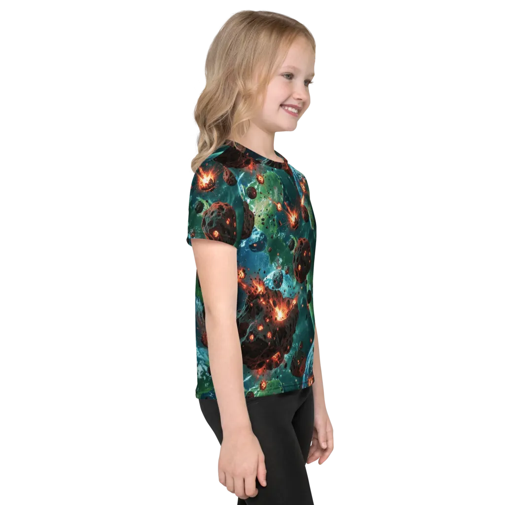 Magma Meridian on Kids Crew Neck T-Shirt — Right