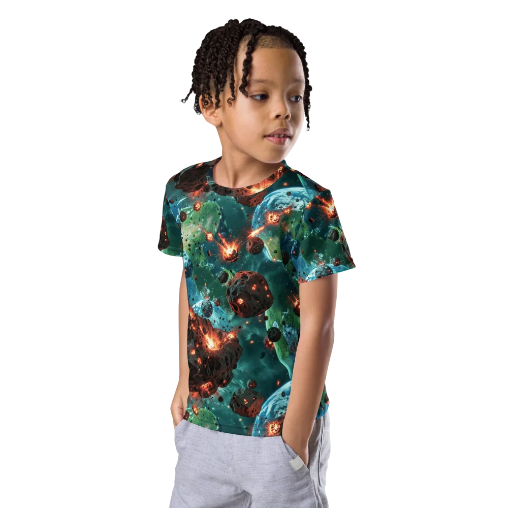 Magma Meridian on Kids Crew Neck T-Shirt — Left Front