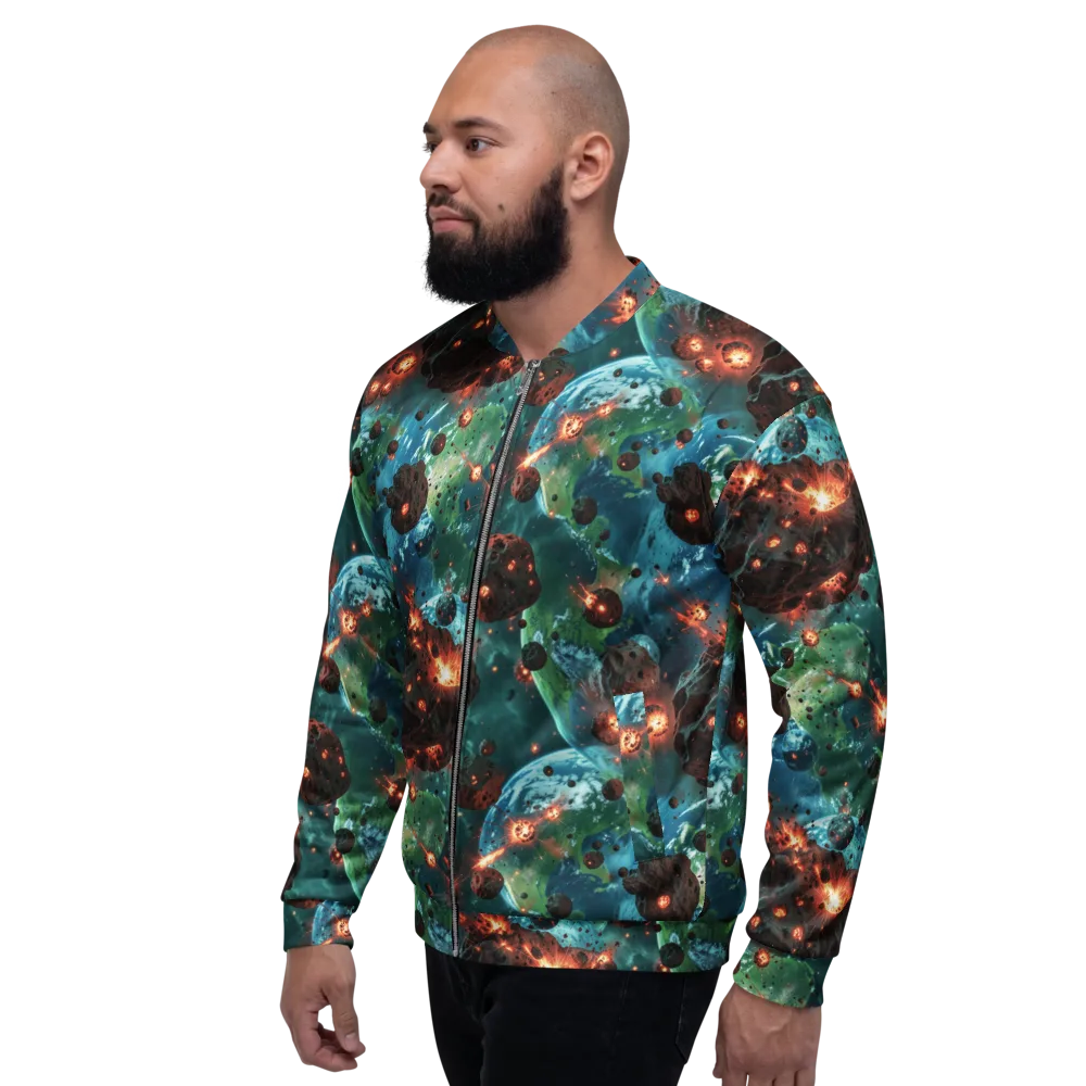 Magma Meridian on Bomber Jacket — Left